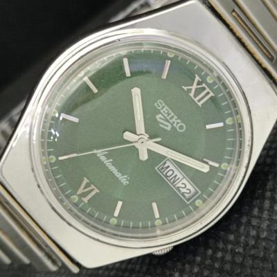 Б/У винтажные часы SEIKO 5 AUTO 6309A JAPAN MENS D/D GREEN 608e-a315958-2