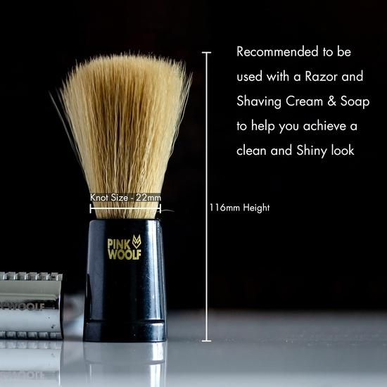 Кисть для бритья Pink Woolf с мягкой щетиной для мужчин | Ультрамягкая щетина без жестокости для гладкого бритья | Комфортное влажное бритье