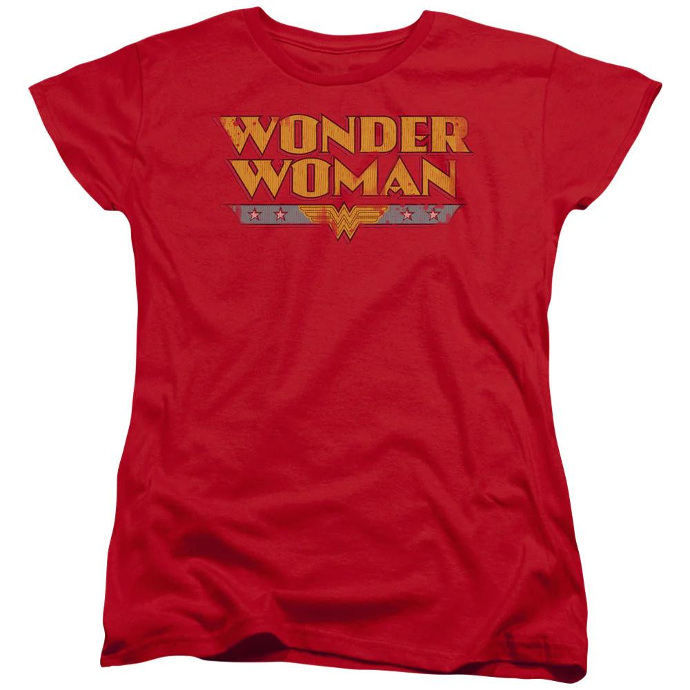 Женская футболка DC Comics Wonder Woman Логотип Красная Официально лицензированная