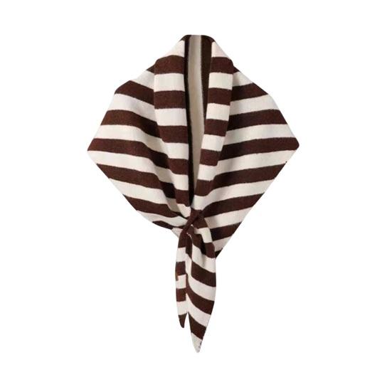 Women Knitted Shawl Wrap Striped Print Cardigan Cape Wool Cashmere Scarf Comfortable Ladies Accessory