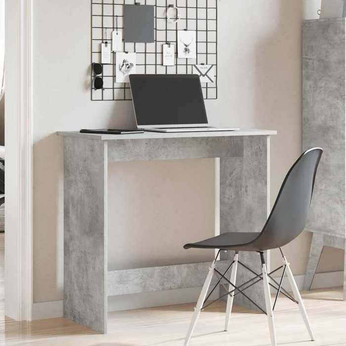 VidaXL Bureau gris béton 80x40x75 cm bois d'ingénierie, bureau, bureau d'étude,, bureau d'ordinateur, mobilier de bureau à 860457