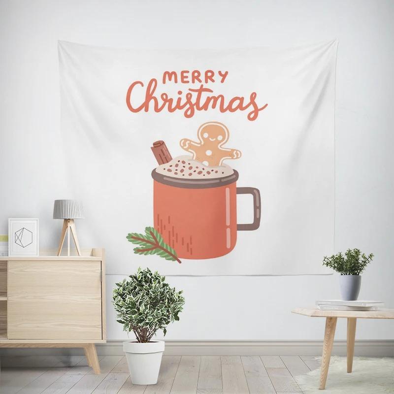 Рождество Новый год Конфеты Кофе Узор Гостиная Спальня Декоративный Гобелен