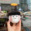 Cute Simulation Ball Series Plush Toy Keychain Cute Ice Hockey Tennis Baseball Badminton Soft Keychain Backpack Decoration Gifts