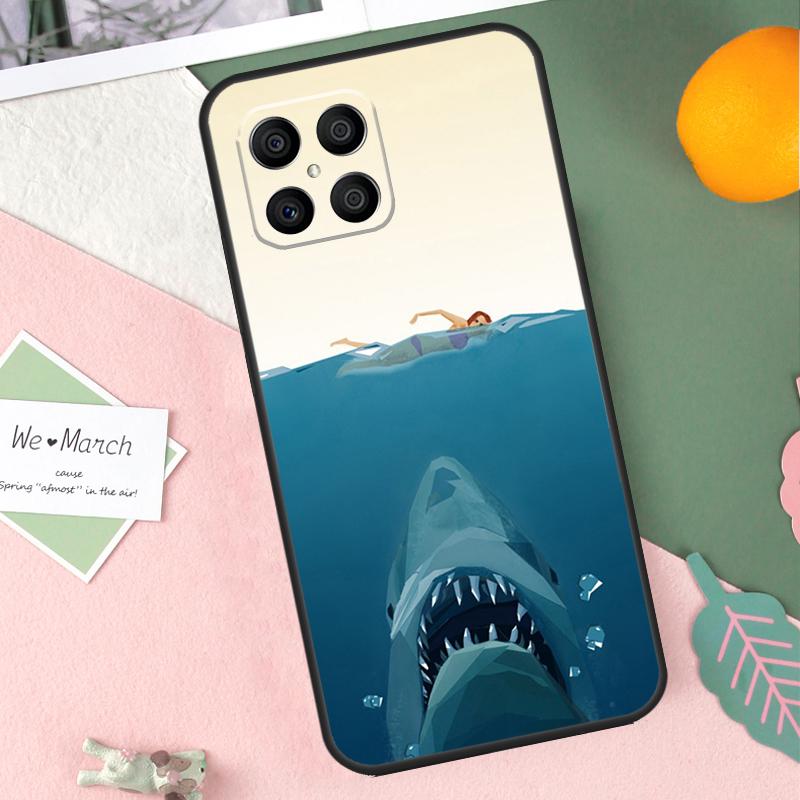 Cartoon Shark Case For Honor 200 Pro 50 70 90 Lite X9b X9a X8b X8a X8 X9 X9c Honor Magic 7 5 6 Pro Cover