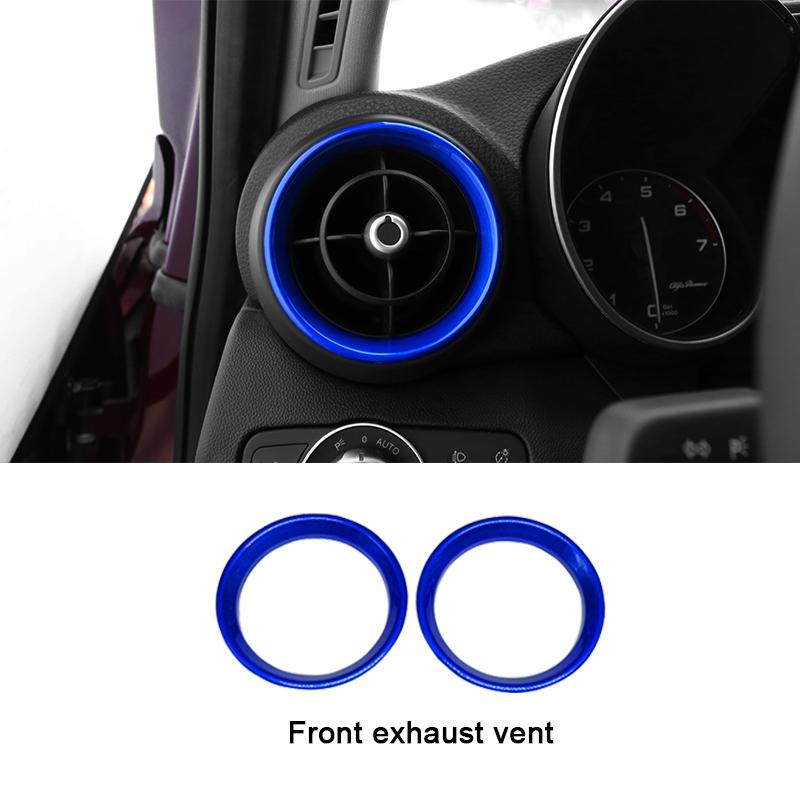 Декоративное кольцо для выпуска воздуха спереди и сзади, автомобильные наклейки для Alfa Romeo Giulia, аксессуары для интерьера