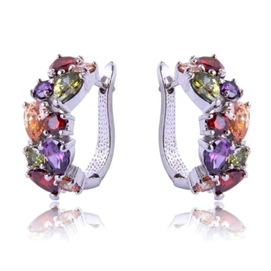 1 пара женских модных серег с цветным цирконием, аксессуар-обруч