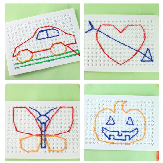 1 комплект детской обучающей доски для продевания ниток, тренировка мелкой моторики, фокусировки, шаблон