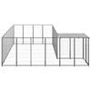 VidaXL Chenil Noir 10,89 m² Acier Enclos pour Chiots Cage Chiens Extérieur 3082226