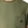 STONE ISLAND Ss26 Fissato Окрашенная в готовом виде Футболка с карманом и логотипом с коротким рукавом Мужская футболка Стирка-Зеленый L1S152100032S0057-V015G