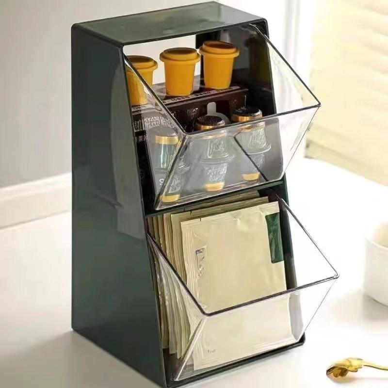 1Pc Tea Bag Storage Box Tea Capsule Coffee Organizer Desktop Pantry Shelf Office Entrance Storage Solution