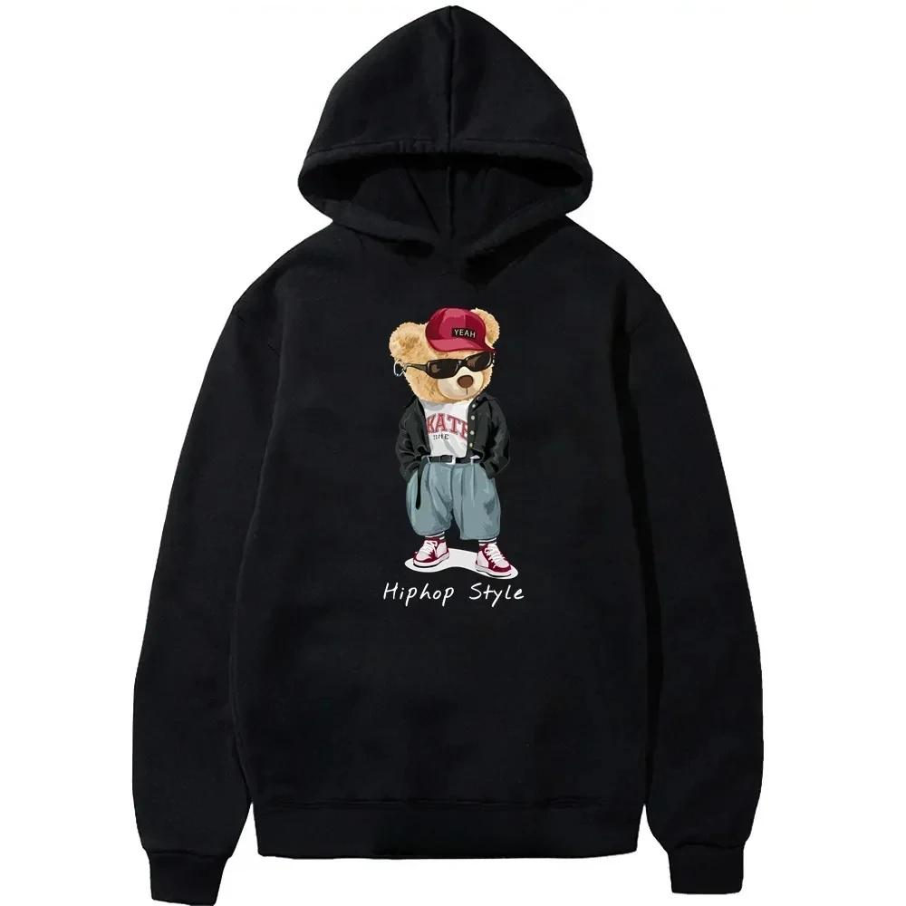 Brand Funny Bear Cartoon Printed Children Hoodie Autumn Winter Kids Boy Girl Fashion Clothing Pullover Street Sports Sweatshirts