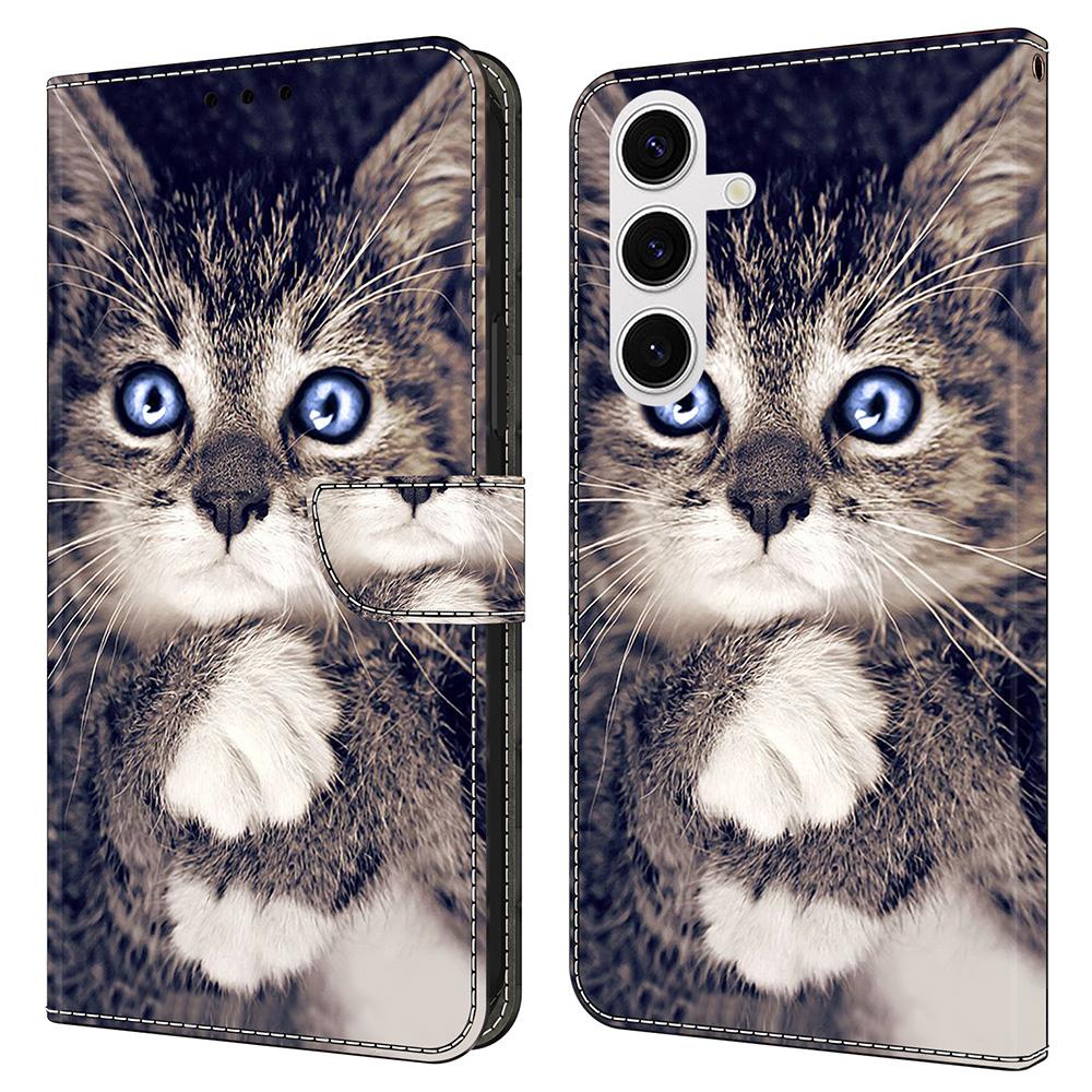 For Samsung Galaxy S25 Leather Case Pattern Printing Wallet Stand Flip Phone Cover