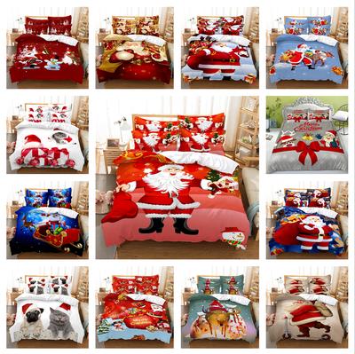 Рождественский комплект постельного белья с тематикой Санта-Клауса, одеяло и наволочка, односпальная двуспальная кровать, полноразмерное постельное белье для спальни, большая двуспальная кровать
