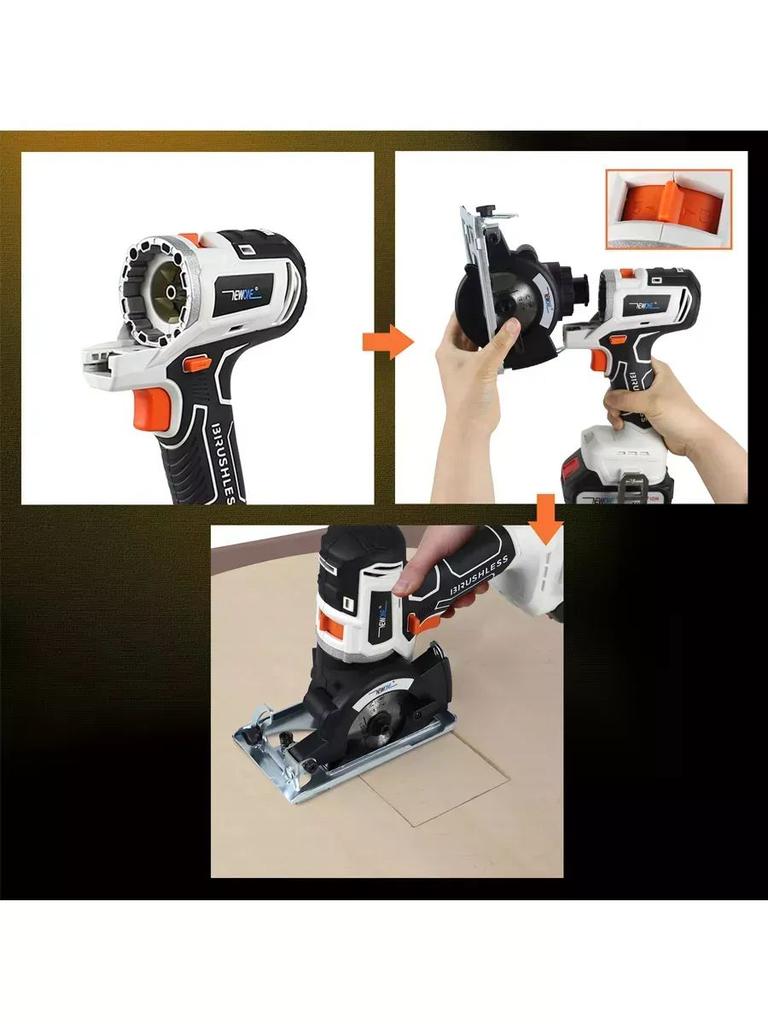 18V 12 в 1 бесщеточный многофункциональный набор инструментов, включает: дрель, ударная дрель, циркулярная пила, сабельная пила, отвертка, кусторез