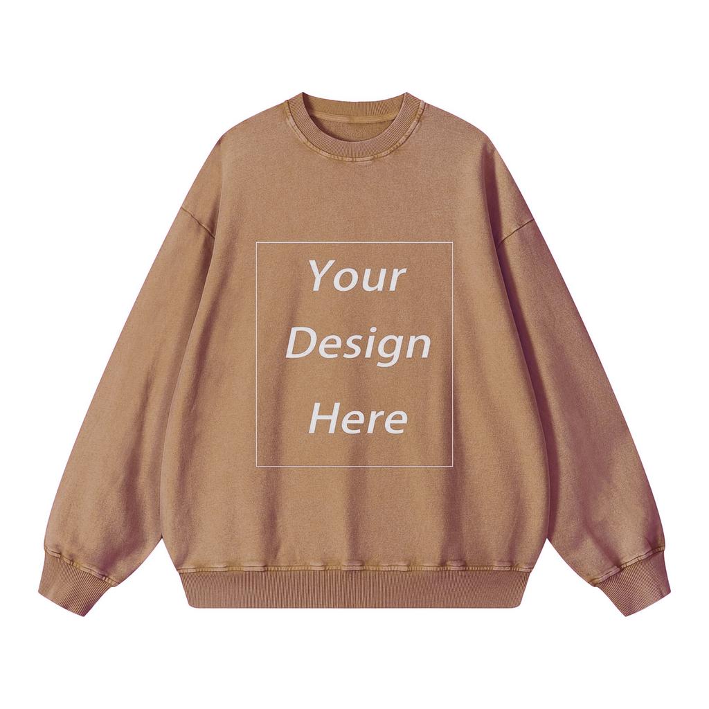 360 GSM 100% Cotton Acid Wash Sweatshirt Customized Unisex Classic Sweatshirt