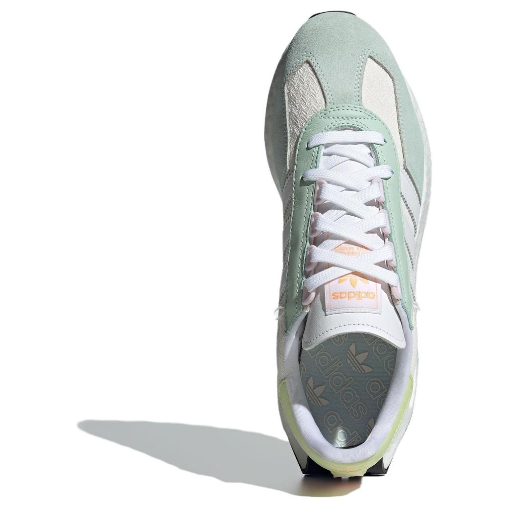 Adidas Originals Retropy E5 Leather Boost Comfortable Shock Absorption Non-Slip Low-Top Lifestyle Shoes Women Sneaker Green White Yellow ID6259