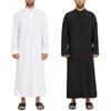Muslim Men Jubba Thobe Solid 2024 Long Sleeve Thin Robes Kaftan Stand Collar Islamic Arabic Fashion Men Caftan S-3XL
