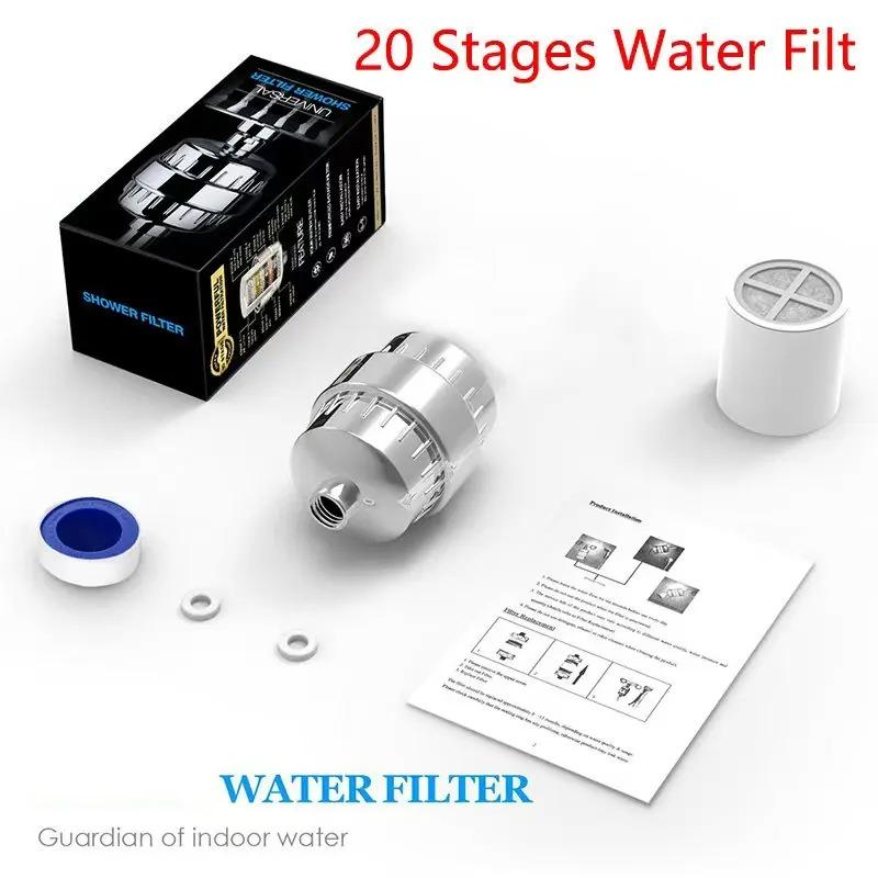15-20 Stages High Output Shower Water Filter To Remove Chlorine Fluoride Heavy Metals Filtered Soften Hard Water for Shower Head