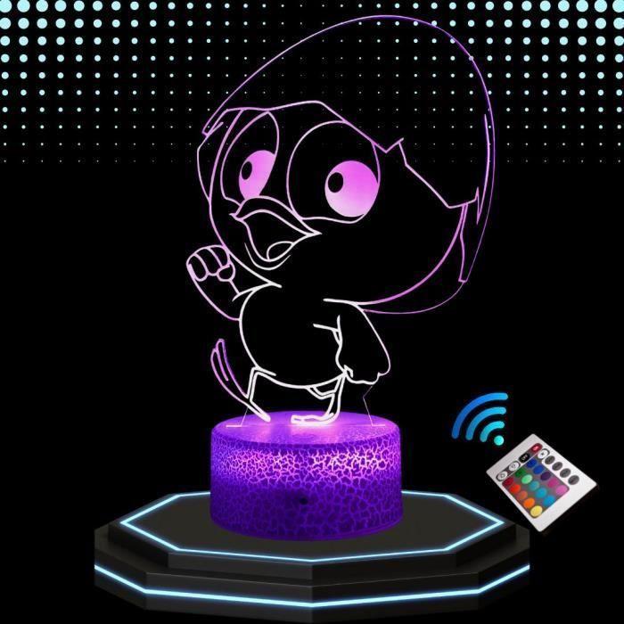 Lampe De Chevet 3D LED Calimero, Veilleuse Changement De Couleurs, Lampe Tactile Bureau Et Chambre, Idée Cadeau Noël Anniversaire