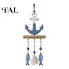 Decorative Wood Wall Sign Lighted Coastal Wooden Hanging Ornament, Nautical Fish Shell Starfish with Rustic Beach Cottage Ornament Warm LED