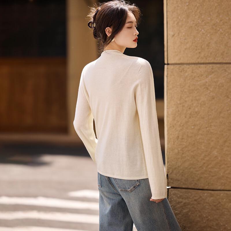 Srcr Women's Cashmere Blend Semi-High Collar Knit Sweater