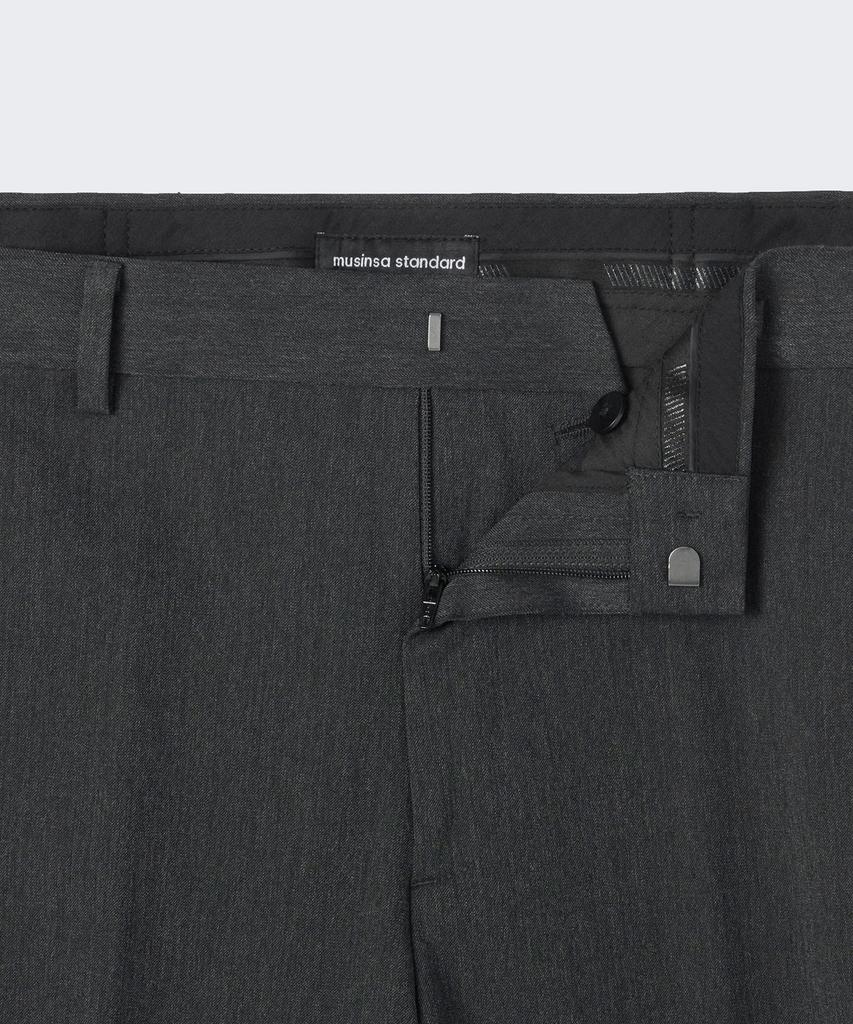 MUSINSA STANDARD New Wide Hidden Banding Slacks [Medium Gray]
