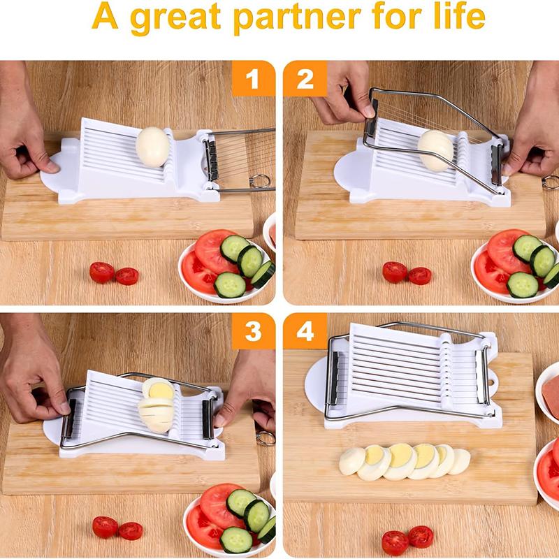 Слайсер, многоцелевой слайсер для мяса, яйцерезка из нержавеющей стали, нарезает 10 ломтиков для фруктов, лука, мягких продуктов и ветчины