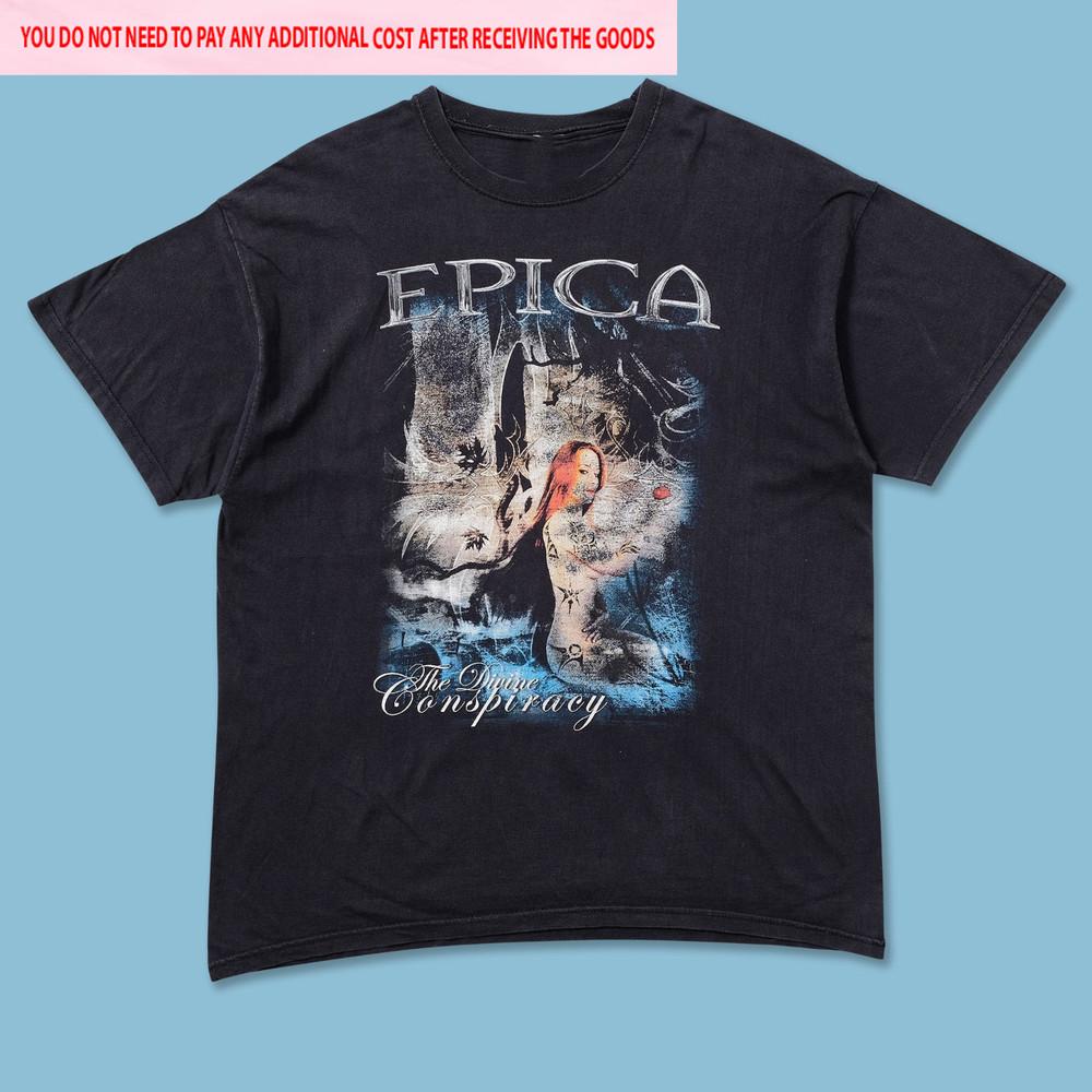Горячая группа Epica The Divine Conspiracy Унисекс футболка Черная S-5XL SN251 Унисекс футболка