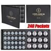 240 Pockets Coin Collection Holder Penny Album Gifts Coin Collecting Album Coin Collection Book For Collectors-10 Pages