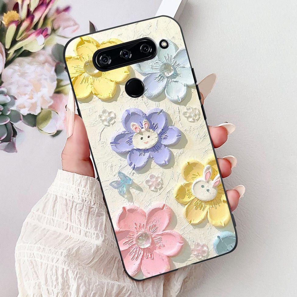 Чехол For LG V40 ThinQ Чехол-крышка Силиконовый Роскошный Модный Милый Кот Крутой Ударопрочный Бампер Корпус Для LG V405 LM-V405 LM-V409N