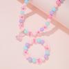 Macaron Multi-color Versatile Beaded Necklace Children's Necklace Bracelet Princess Little Girl Baby Cute Zircon Suit