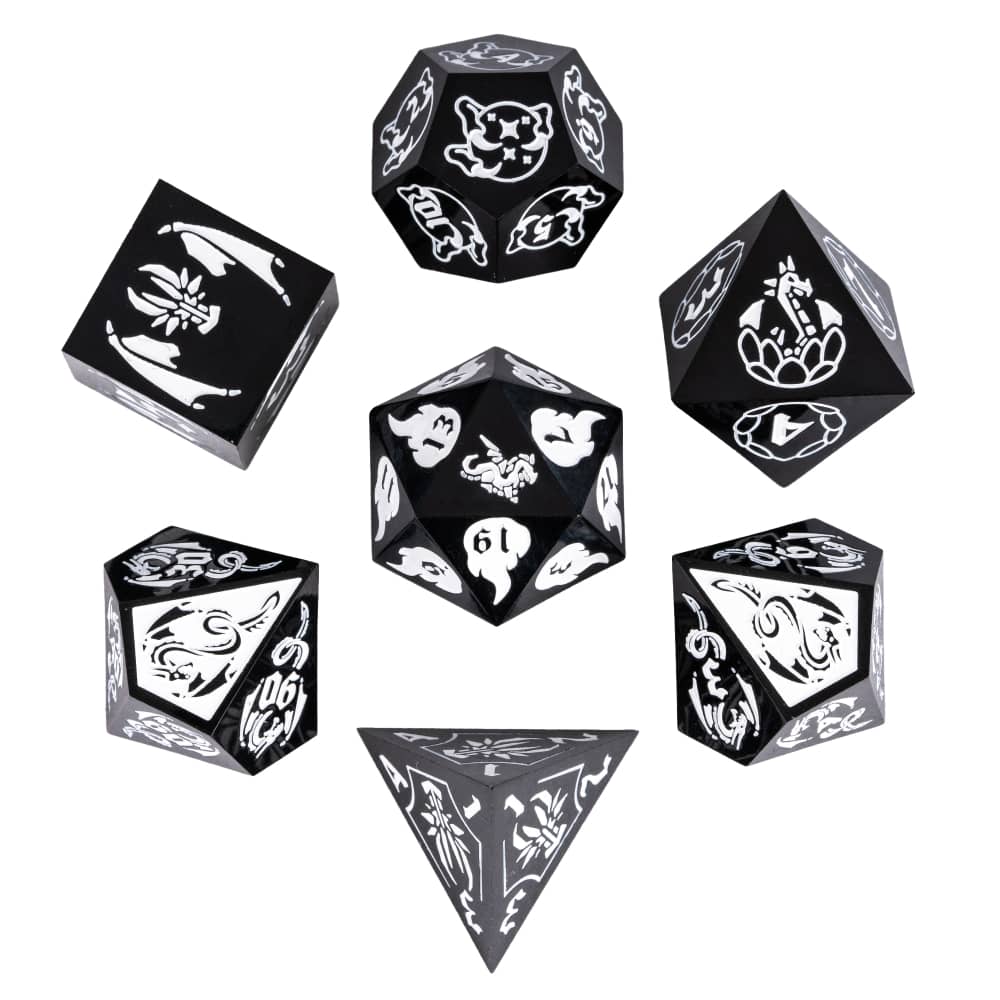 Cusdie Кубики с острыми гранями DND Узорчатые кубики D&D Настольные игры 7 Ручной работы Набор многогранных кубиков для ролевой игры Pathfinder
