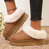 Fashion Fluffy Faux Fur Platform Snow Boots Women Thermal Plush Slip On Winter Boots Woman Thick Sole Non Slip Warm Cotton Padded Shoes