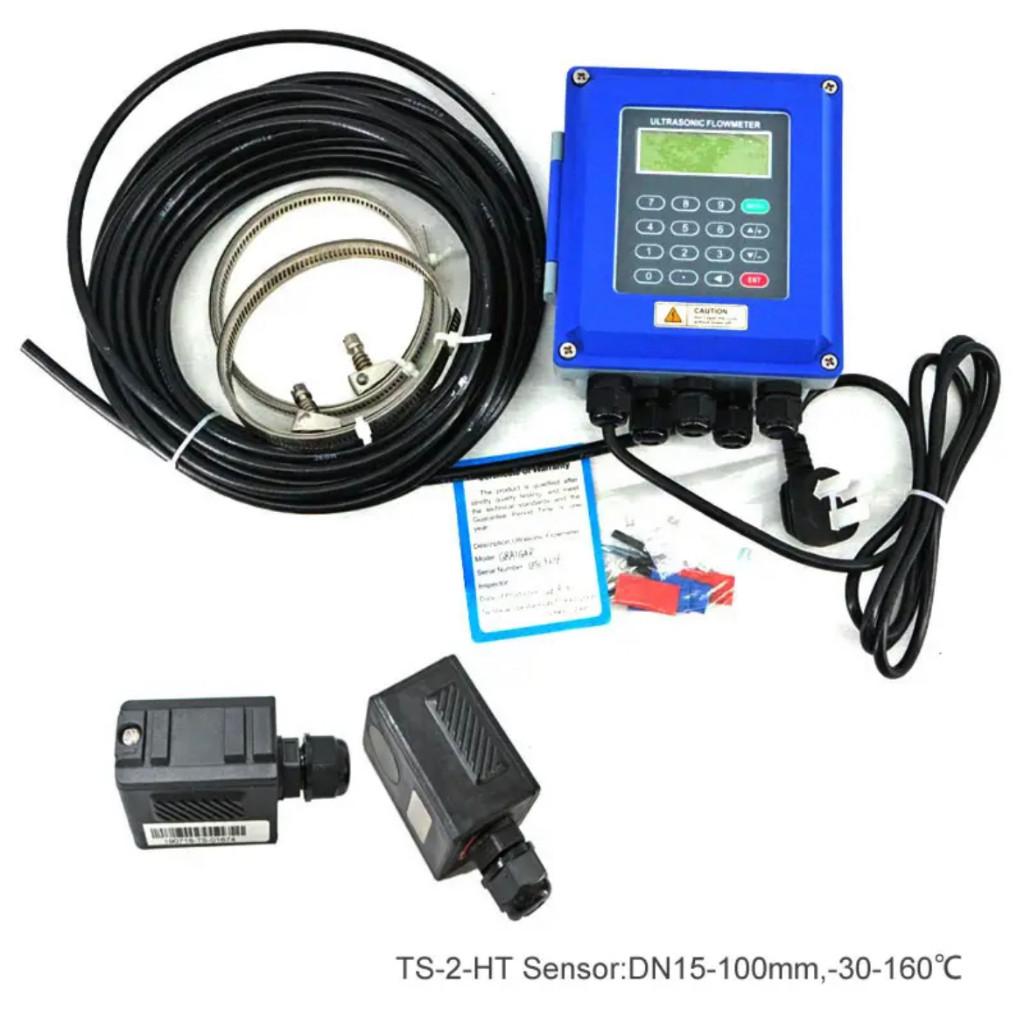 TUF-2000B Portable Digital Water Liquid Flow Meter Wall Mounted Clamp On Ultrasonic Flowmeter