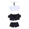Niannyyhouse Plush Striped Cotton 10cm/20cm Clothes Jacket, Shirt, Tie, Pants, Suit, Doll, Dress-Up (Black 10cm)