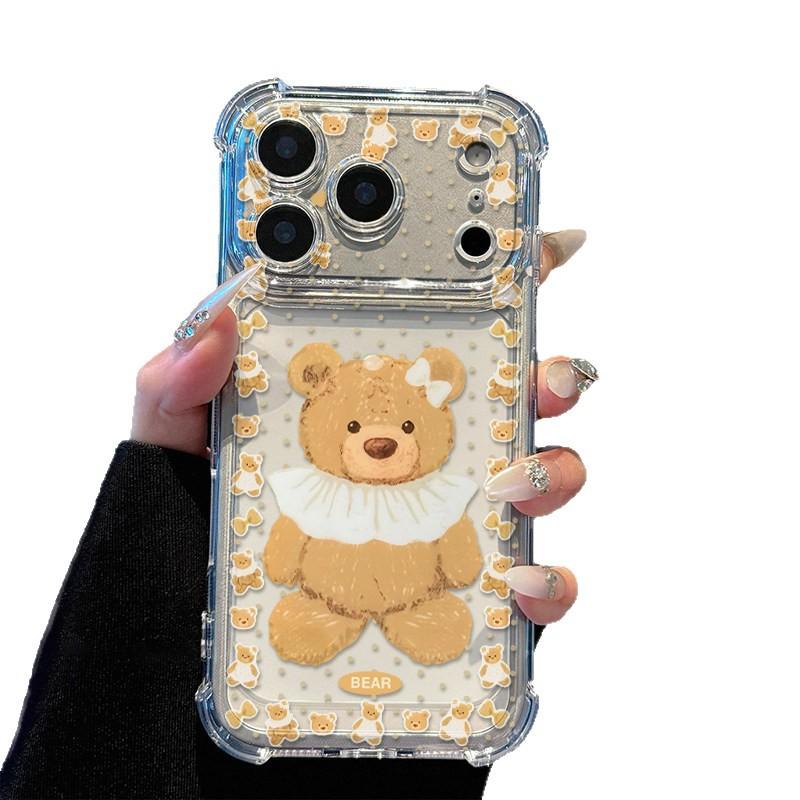 Медведь Маппет подходит для чехла для мобильного телефона Apple 17 iphone16promax мультяшный 15plus14 полностью закрывающийся мультяшный чехол.