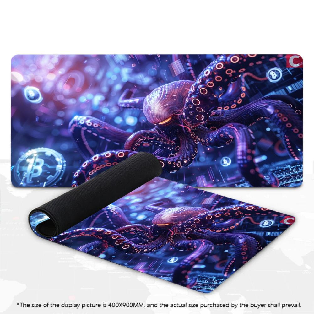 XXL Игровой Коврик для Стола PC Витражный Кракен Морское Чудовище Громовая Волна Большой Коврик для Мыши Нескользящий Резиновый Коврик для Клавиатуры Игровые Коврики для Мыши