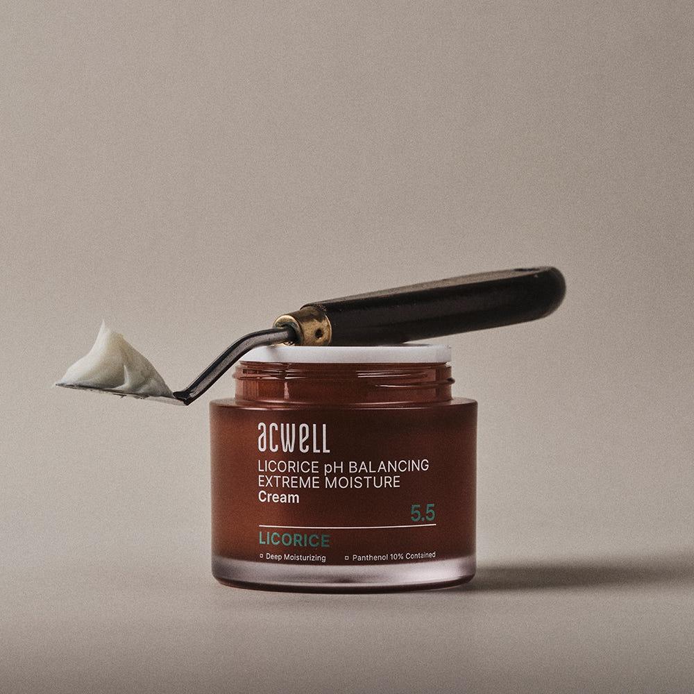 ACWELL Licorice pH Balancing Extreme Moisture Cream Deep Hydration Barrier Care 55ml Facial Cream Daily Moisturizer