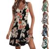 Women's Casual Sundress With Pockets Summer Boho Beach Dress Printed Blouses For Women T-Shirts Dress V Neck Loose Tank Dresses
