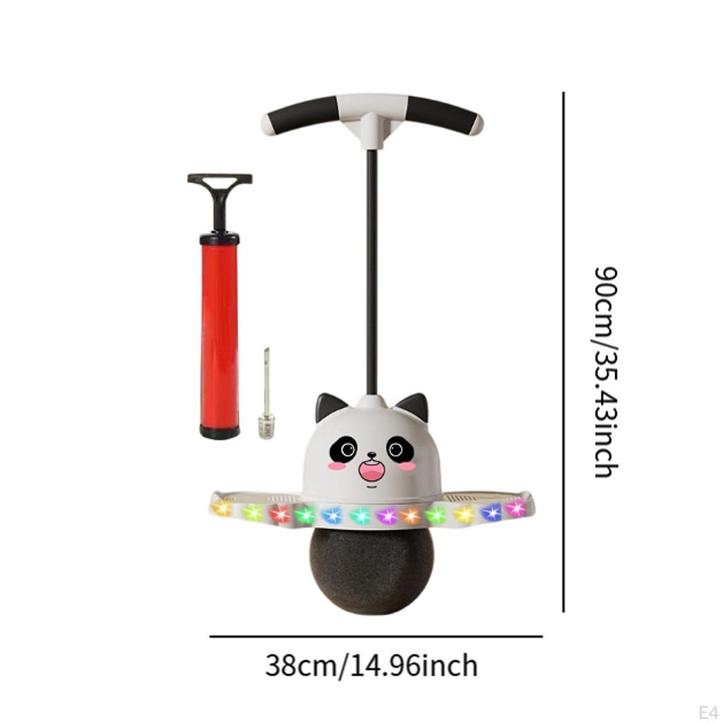 Panda Shape Pogo Ball with Handle Bouncing Colorful Light Kids Jump Board Funny Exercise