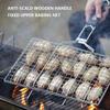 BBQ Grilling Baskets Non Stick Folding Grill Basket Stainless Steel Barbecue Grill Basket for Fish Vegetables Steak Shrimp Chops