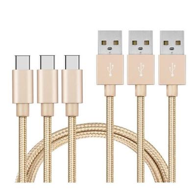Кабель USB-C для Oppo Find X3 - Find X3 Lite - Find X3 Neo - Find X3 Pro - Тип USB-C Нейлоновая оплетка Золотой 1 метр [ПАРТИЯ 3] Phonillico®