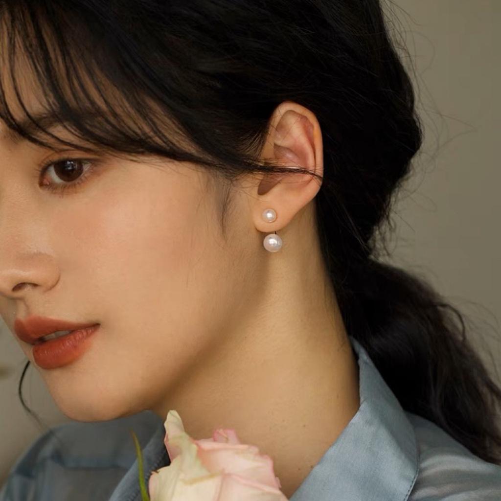 Классические универсальные серьги-гвоздики из стерлингового серебра 925 пробы с натуральным пресноводным жемчугом, для всего тела, простой темперамент, холодный, универсальные, трендовые