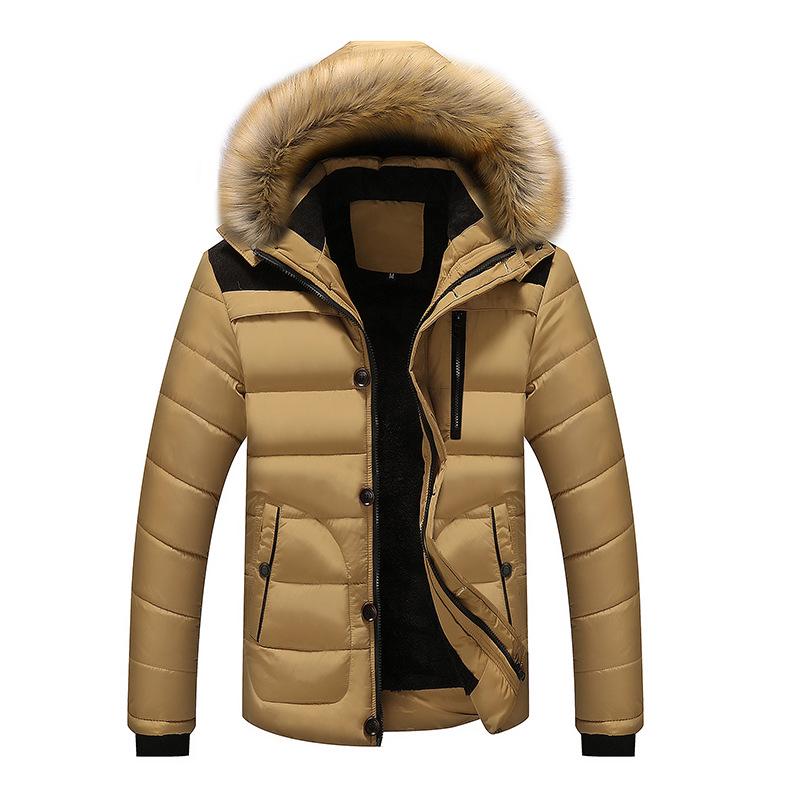 Winter Men 'S Cotton Jacket Hooded Casual Large Size Men 'S Cotton Jacket Plus Velvet Thickening