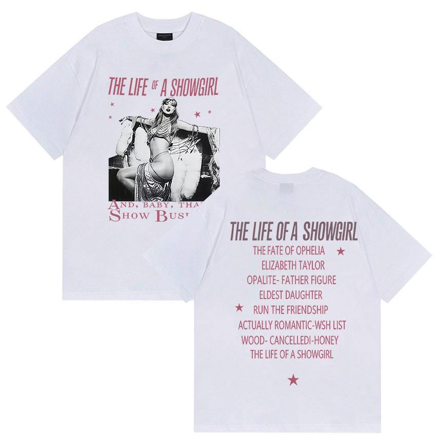 The Life of A Showgirl Tour 2025 Graphic T Shirt Men Women Hip Hop Retro Style Short Sleeve T-shirts Aesthetic Clothing T-shirt