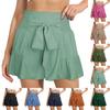 Женские повседневные большие однотонные широкие шорты с рюшами и рюшами