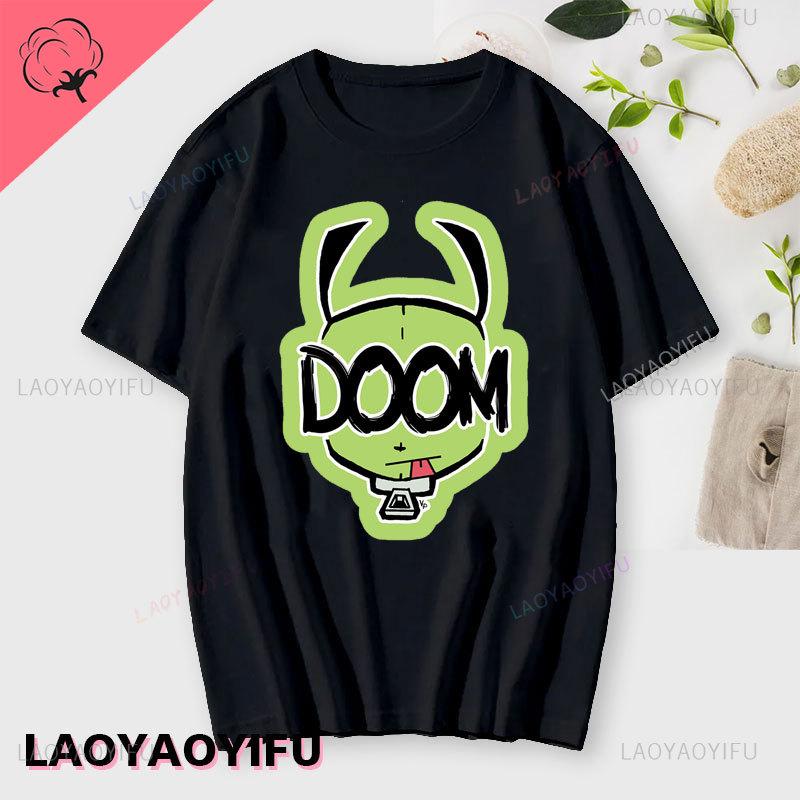 Kawaii Invader Zim Invader Gir Graphic T Shirt Zim Image Cartoon T Shirt Unisex Women Retro Tee Shirt Fashion Shirt Streetwear Tops