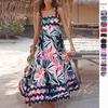 European & American Women's High-End 2024 Spring/Summer Printed Sling Maxi Dress