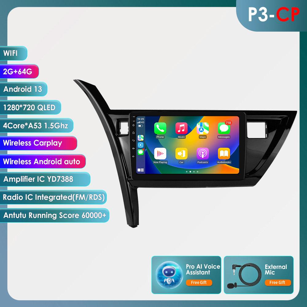 OSSURET Carplay 4G 10,1-дюймовая автомобильная интеллектуальная система Android автомобильное радио для Toyota Corolla Auris 2013 - 2016 GPS стерео интеллектуальный экран Bluetooth RDS