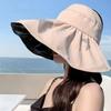 UV Protection Large Visor Sun Hat Empty Top Sunscreen Bucket Hat Lightweight Summer Sun Cap  Female
